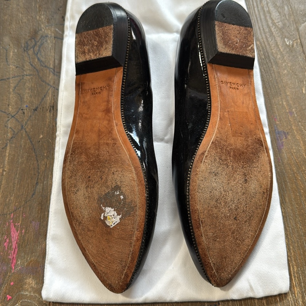 Givenchy Black Flats with Zipper Detail Size 7/7.5 - Picture 2 of 11